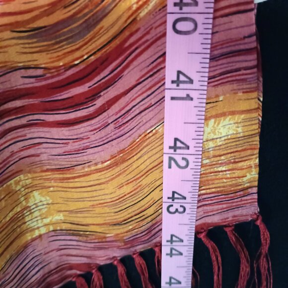 NWT: Fingmian Sze see desc. Multicolor 100% Mulberry Silk Scarf Shawl Wrap - Picture 6 of 8